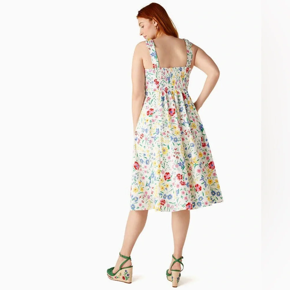 Kate Spade‎ Garden Bouquet Fit-and-flare Dress White / Multicolor Women’s Size 6 - Picture 3 of 14